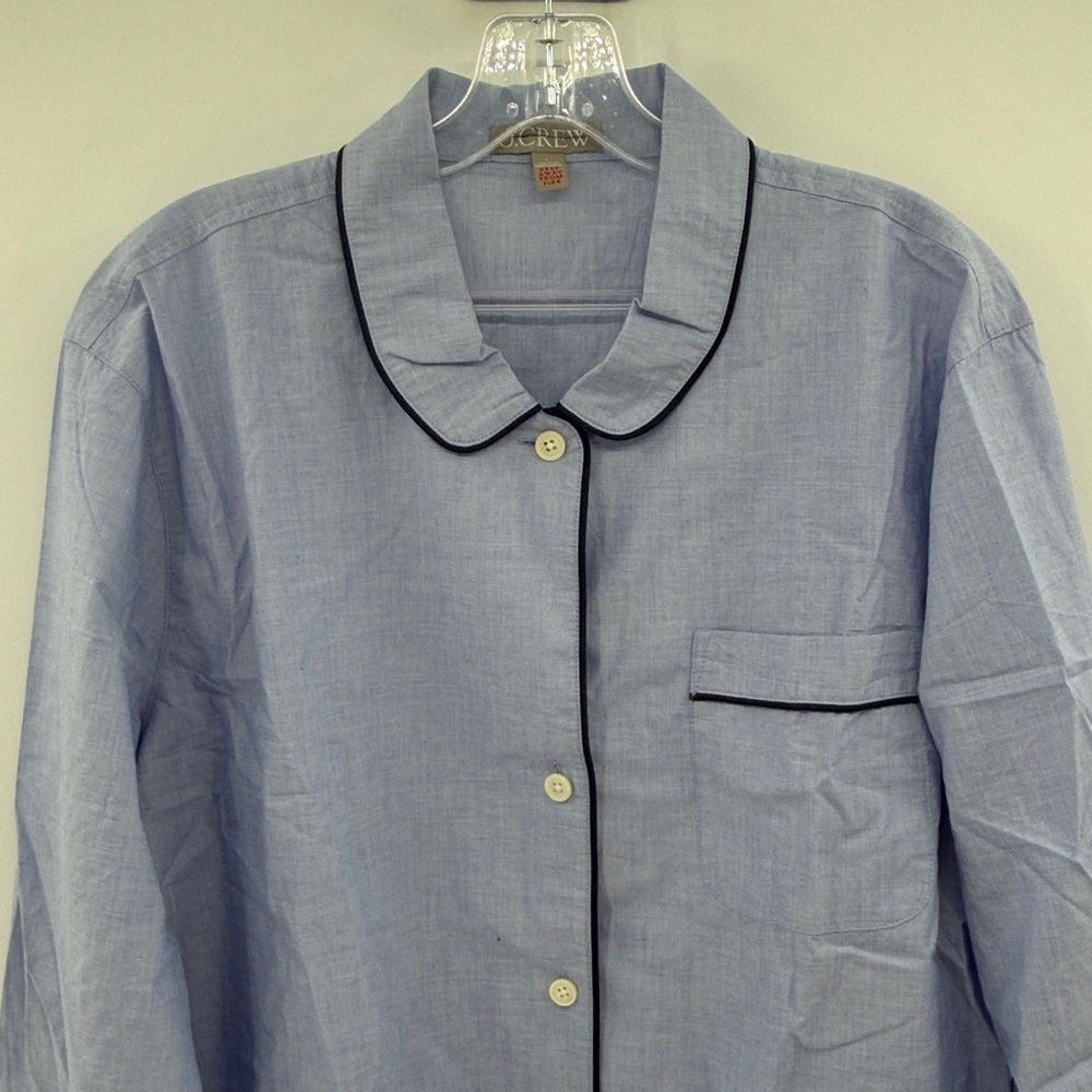 J. Crew Blue Pajama Set with Black Trim - Picture 6 of 9